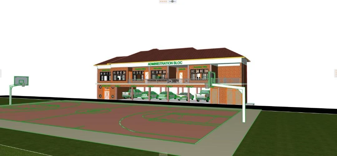 Architectural rendering of the administration block