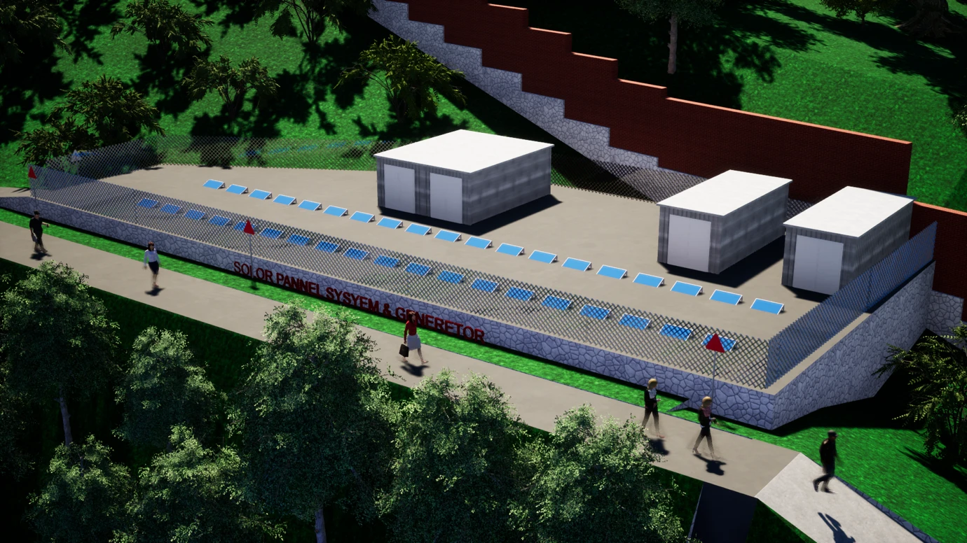 Concept image for green energy implementation with solar panels