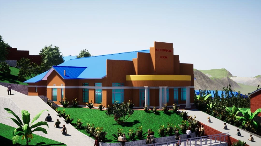 Architectural rendering of the 800-seat multipurpose hall